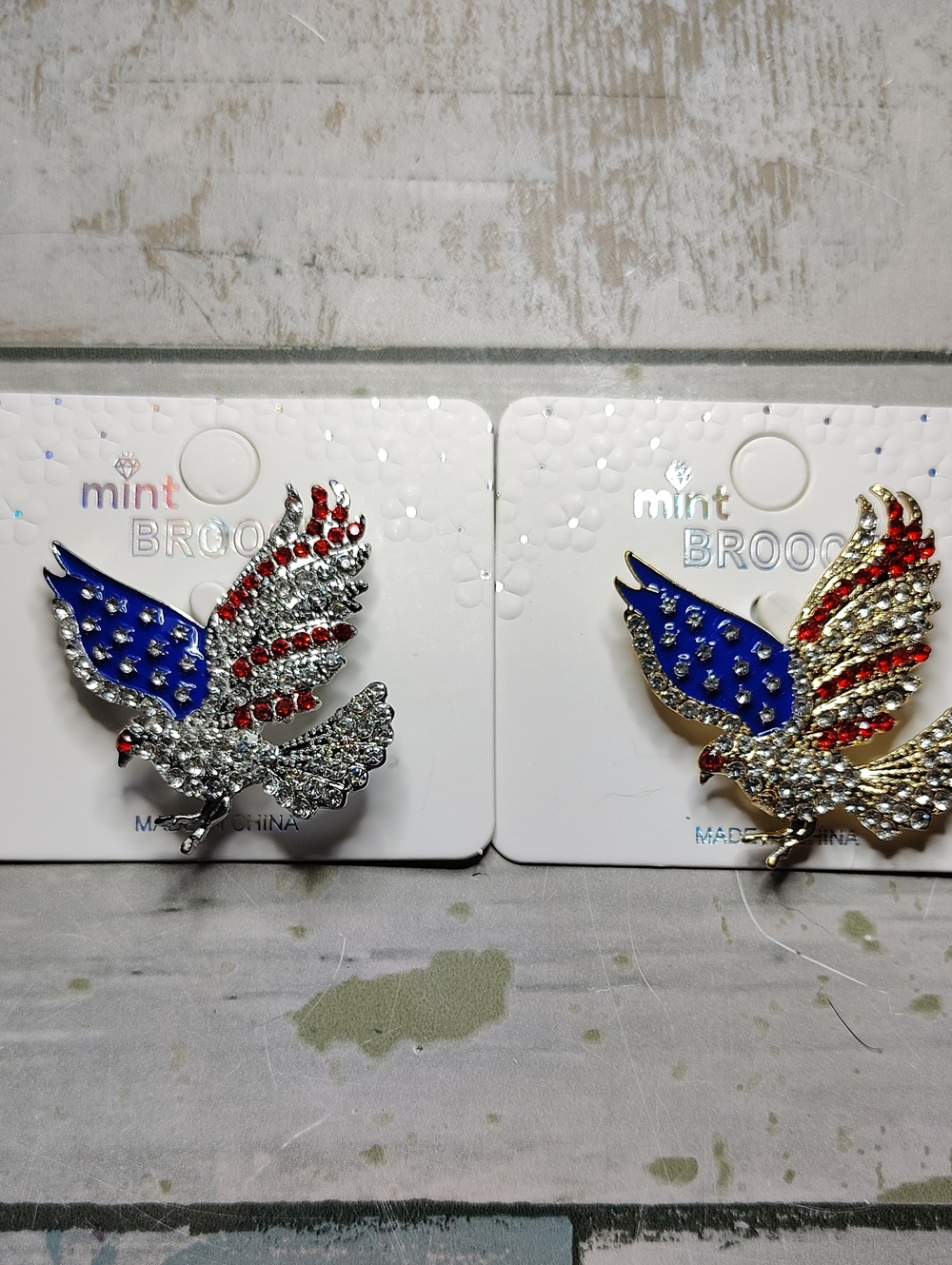 🇺🇸Patriotic Eagle Brooch - Red, White, Blue Rhinestones🇺🇸